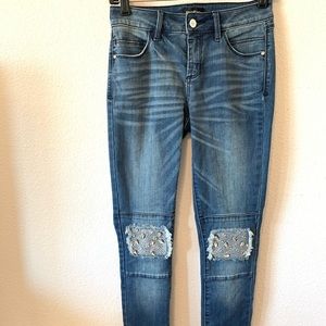 Dark wash skinny jeans
